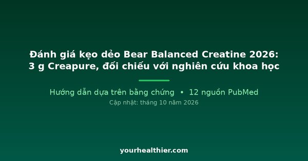 Đánh giá kẹo dẻo Bear Balanced Creatine 2026: 3 g Creapure, đối chiếu với nghiên cứu khoa học