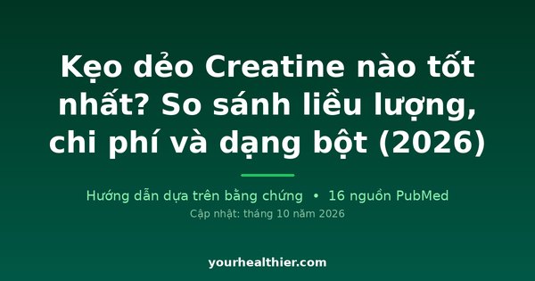 Kẹo dẻo Creatine nào tốt nhất? So sánh liều lượng, chi phí và dạng bột (2026)