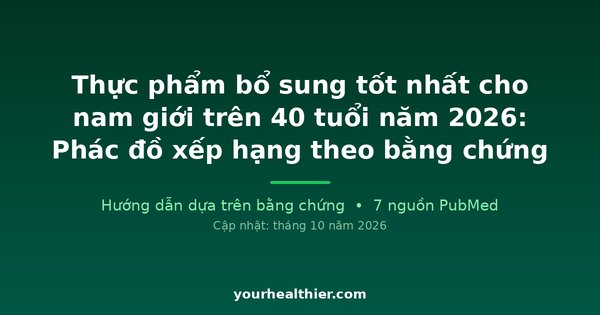 Thực phẩm bổ sung tốt nhất cho nam giới trên 40 tuổi năm 2026: Phác đồ xếp hạng theo bằng chứng