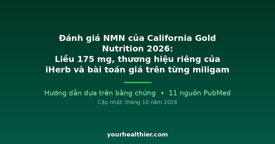 Đánh giá NMN của California Gold Nutrition 2026: Liều 175 mg, thương hiệu riêng của iHerb và bài toán giá trên từng miligam